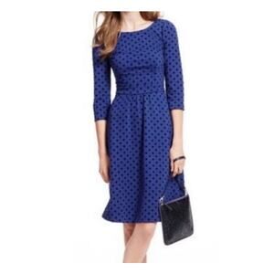 Boden Blue Flocked Spot Ponte Knit Dress 4P